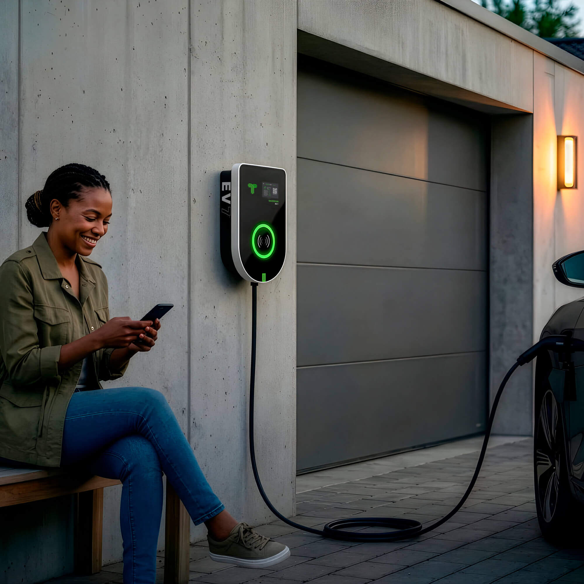 techtron EV7-7+ (7kW-7.4kW-7.6kW, Level 2, Type 2) ev-Charger techtron