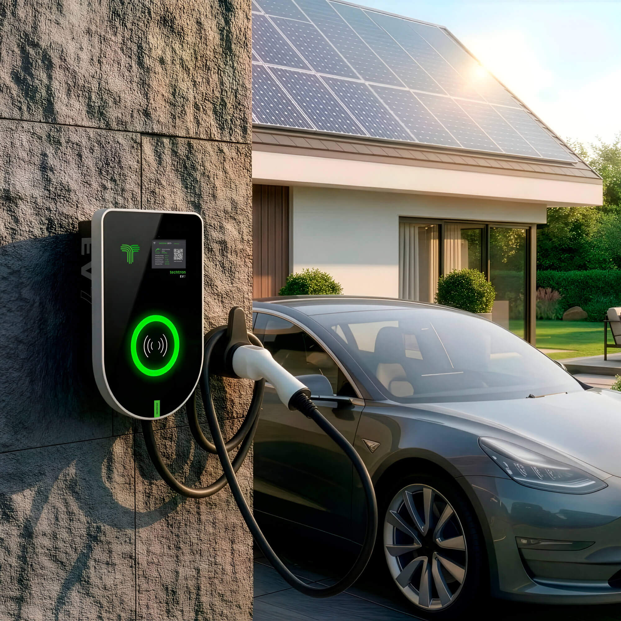 techtron EV7-7+ (7kW-7.4kW-7.6kW, Level 2, Type 2) ev-Charger techtron