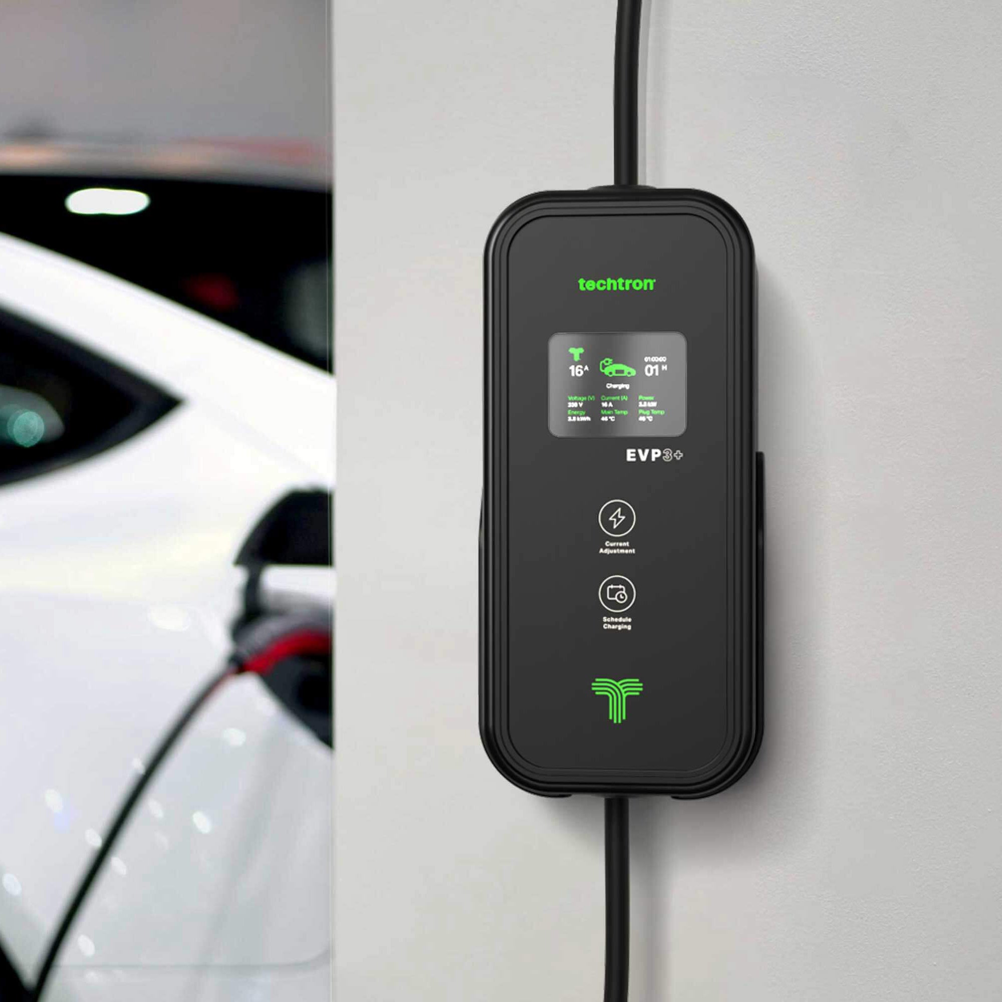 techtron EVP3-3+ (3.2-3.6 kW, Level 2, Type 2) Portable ev-Charger (Copy) techtron