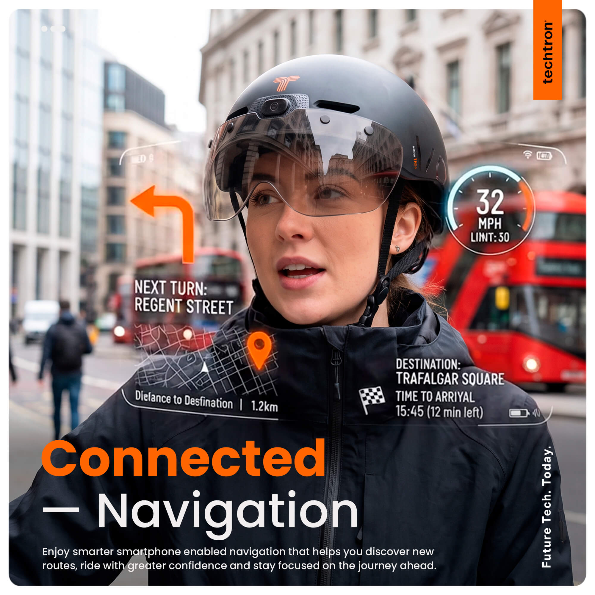techtron TH3+ VOX Smart Helmet - Sport techtron