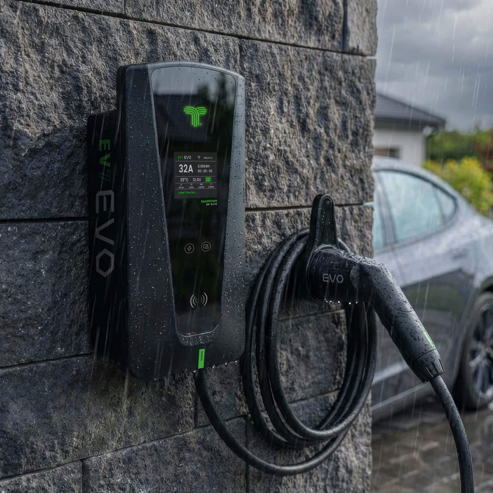 techtron EVO Smart EV Charger | 7kW, 11kW & 22kW Type 2 Wallbox